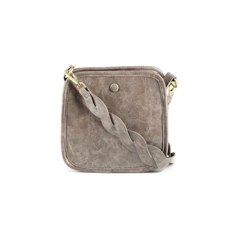 Anthropologie Vegan Gray Crossbody Bag